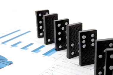 Dominoes on chart clipart