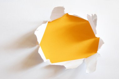 Yellow hole in paper clipart