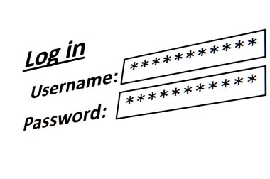 Login on a website in the internet clipart
