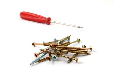 Screws on white clipart