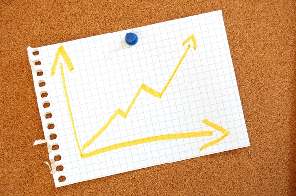 Business graph with arrow showing growth — Stock Photo, Image