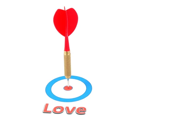Αγάπη έννοια με dart βέλος — Φωτογραφία Αρχείου