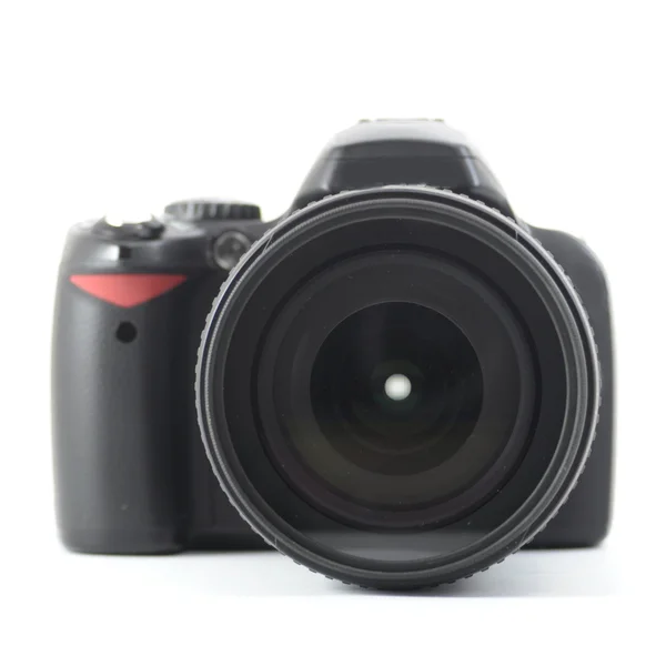 Czarny dslr aparat fotograficzny — Zdjęcie stockowe