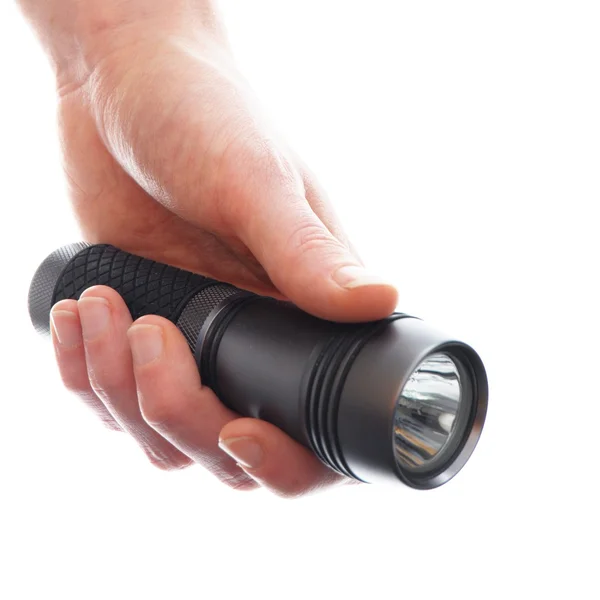 Hand and flashlight — Stock Photo, Image