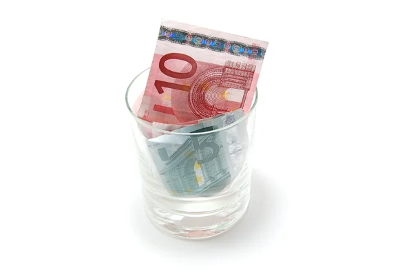 Pengar i glas — Stockfoto