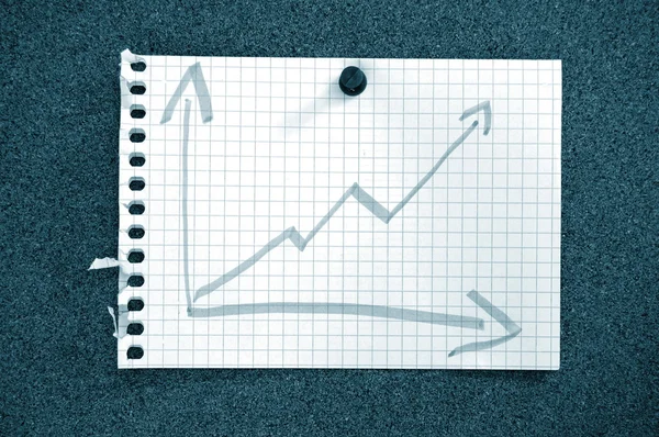 Obchodní graf s šipkou ukazující růst — Stock fotografie