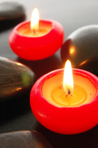 Luce di candela rossa — Foto Stock