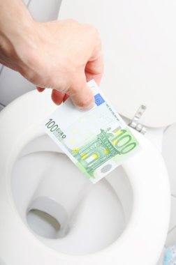 Money and toilet clipart