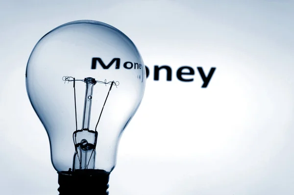 Bulb and money — Stock Photo, Image