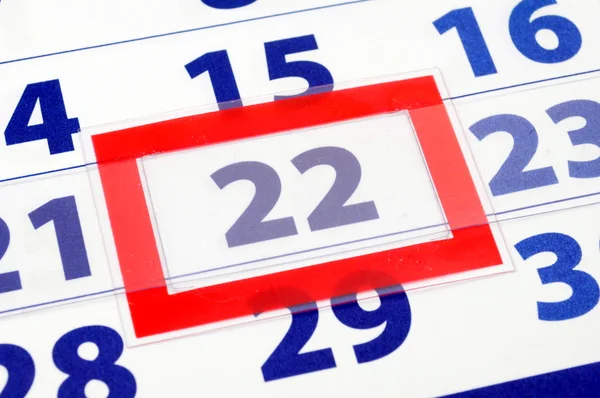 22 giorno di calendario — Foto Stock