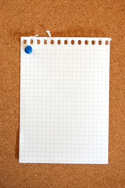 Empty sheet paper with push pin — Stock Photo, Image