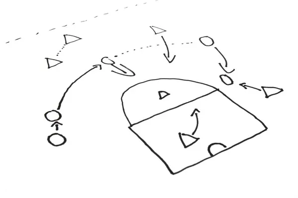 Stragegy plan of ball game — Stock Photo, Image