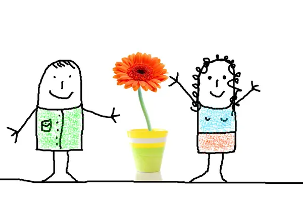 Älska konceptet med blomma — Stockfoto