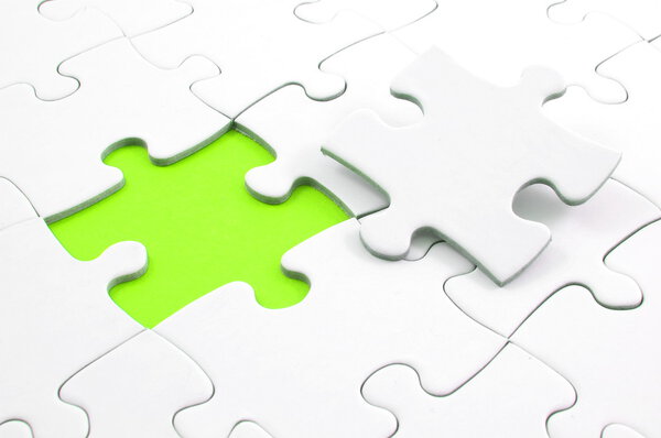 Blank puzzle with missing piece