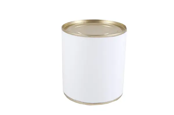 Isolated white tin Stock Picture