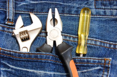 Tools and jeans clipart