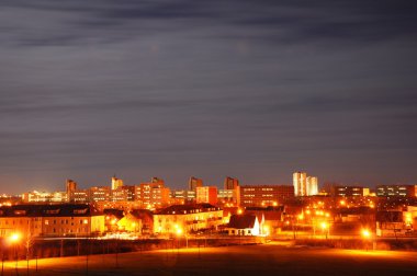 Skyline at night clipart