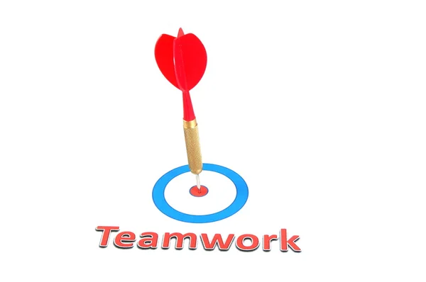 Teamwork concept with dart arrow — Stock Photo, Image
