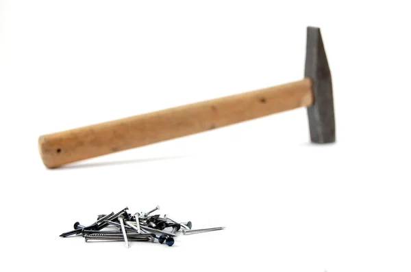 Hammer and nails — Stock Photo, Image