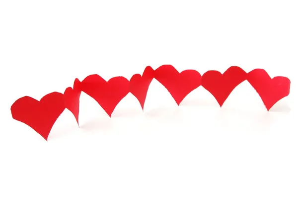 Gösterilen kırmızı kalpler seviyorum — Stok fotoğraf