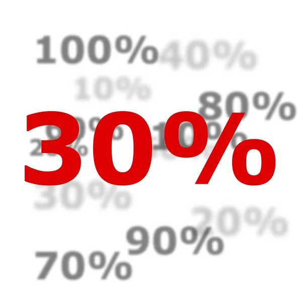 30 procent — Zdjęcie stockowe