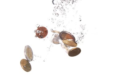 Coins in water clipart