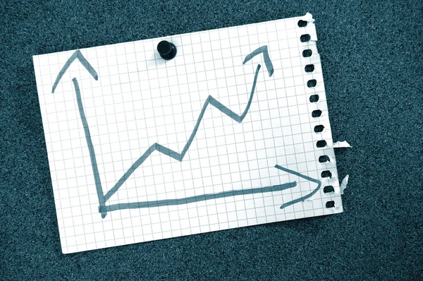 Geschäftsdiagramm mit Pfeil zeigt Wachstum — Stockfoto