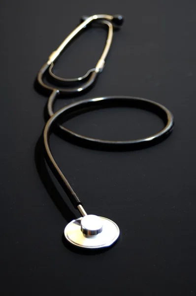 Siyah stetoskop — Stok fotoğraf