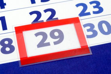 29 calendar day clipart