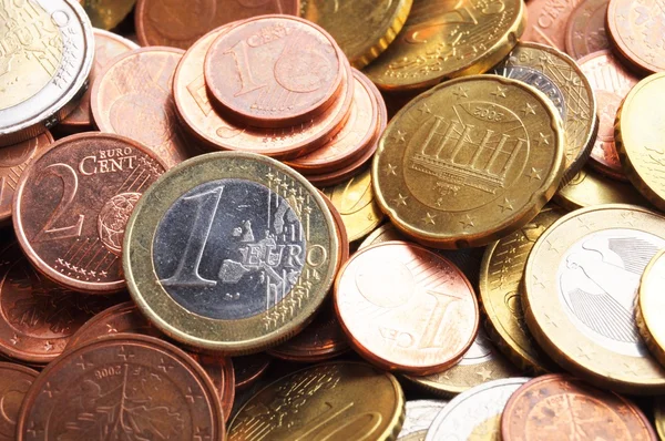 Euro para sikke — Stok fotoğraf