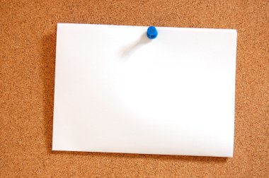 Empty sheet paper with push pin clipart