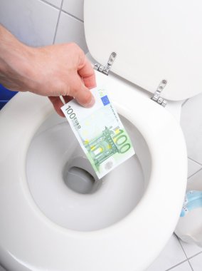 Money and toilet clipart