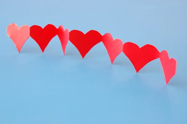 Rote Herzen, die Liebe zeigen — Stockfoto