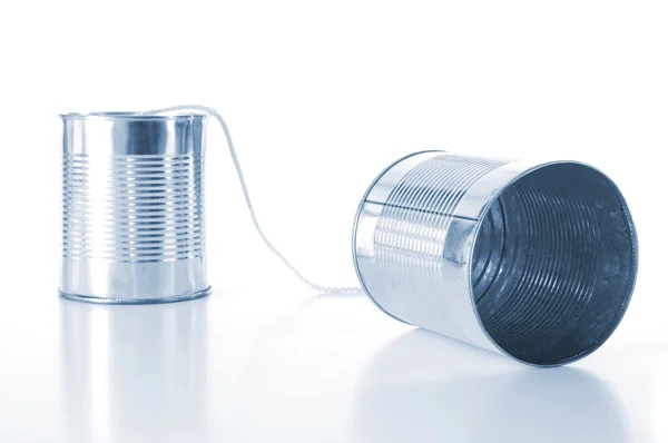 Tin can phone — Stock Photo, Image