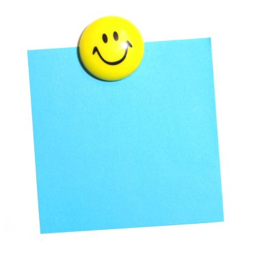 Smiley face and blank paper clipart