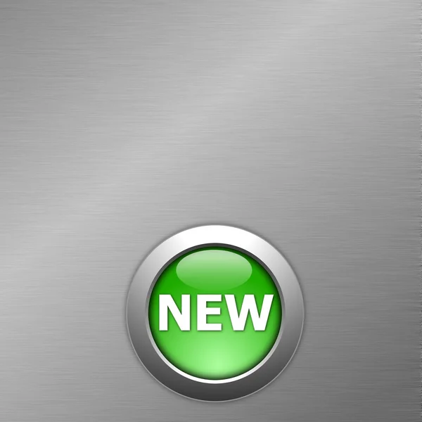 Зеленая новая кнопка — стоковое фото
