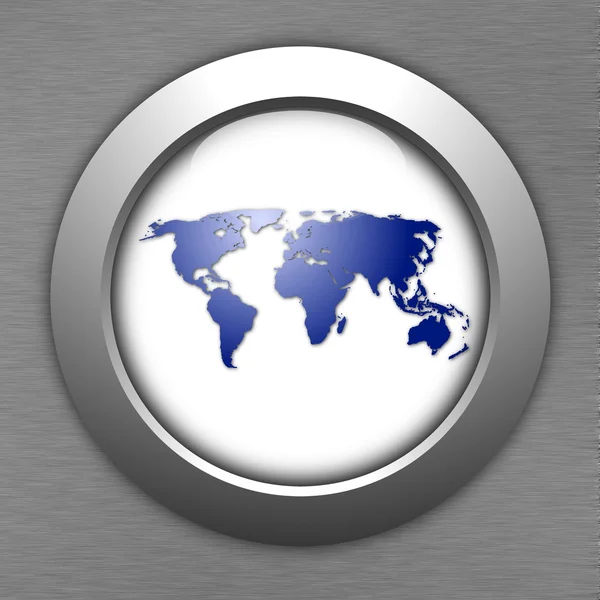 世界地図ボタン — ストック写真