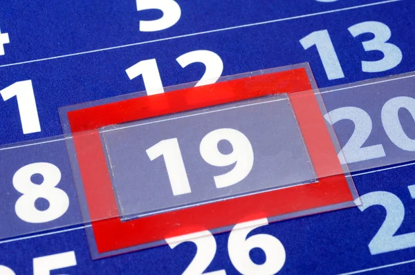Rood en blauw kalender — Stockfoto