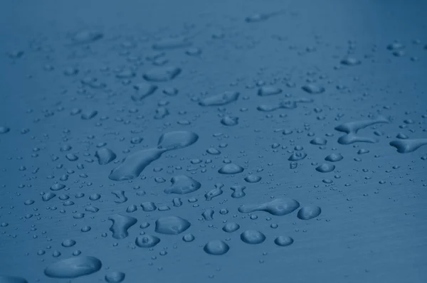 Water drops on metal surface — Stock Photo, Image