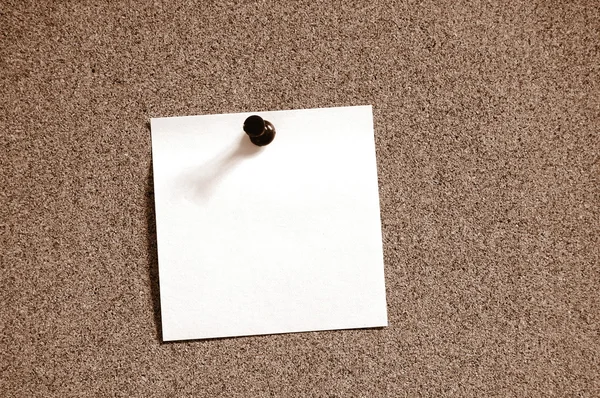 Blank sheet paper on bulletin board — Stok fotoğraf