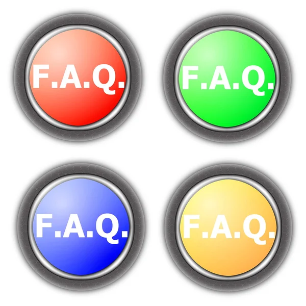 Kolekce tlačítka FAQ — Stock fotografie