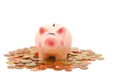 Piggy bank and money clipart