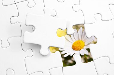 Puzzle and flower clipart