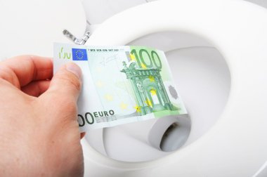 Money and toilet clipart