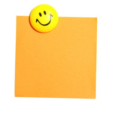 Smiley face and blank paper clipart