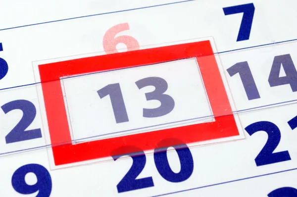 13 calendar day — Stock Photo, Image