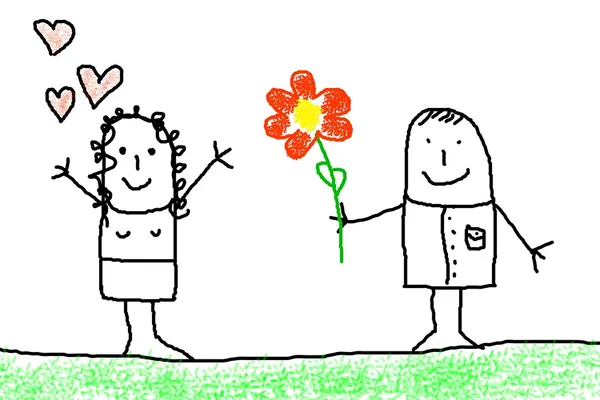 Liebeskonzept mit Blume — Stockfoto