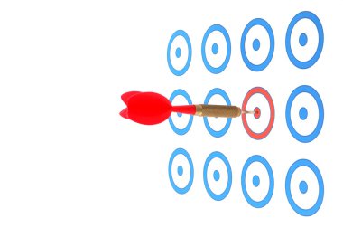 Dart arrow hit the target clipart