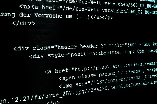Internet κώδικα HTML — Φωτογραφία Αρχείου