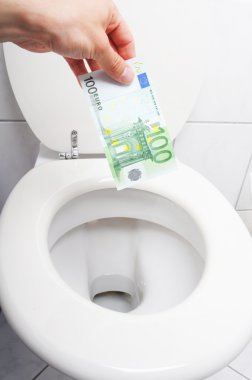 Money and toilet clipart